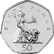 Britannia - revised inscription 50p