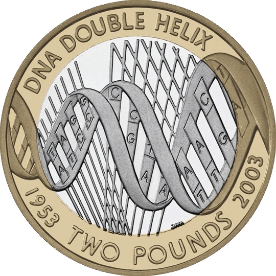 2003 Discovery of DNA Double Helix £2 Coin